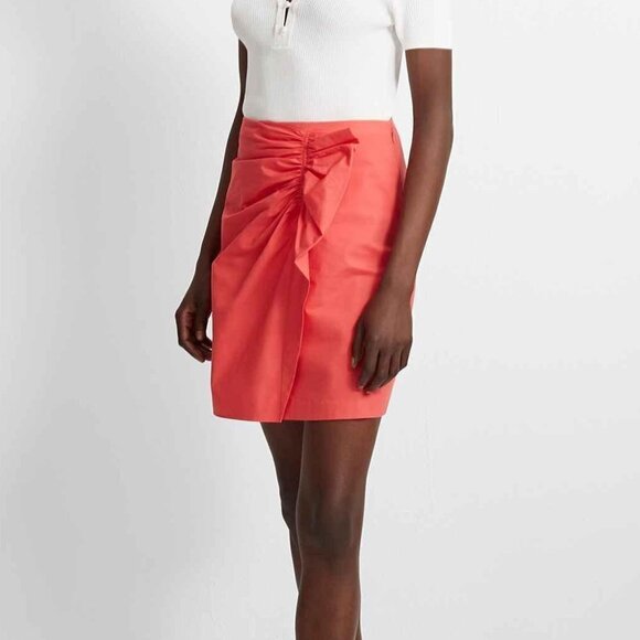 CLUB Monaco new coral skirt BNWT faux wrap bow. - Picture 2 of 10